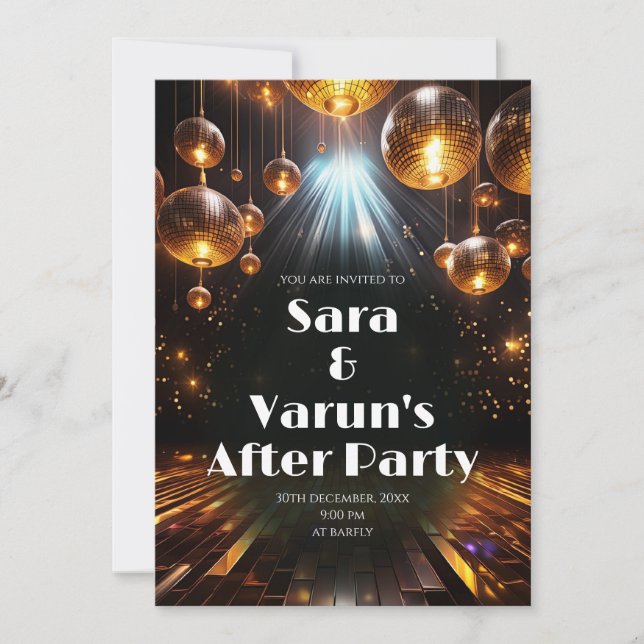 Indian Wedding After Party invite Digital Wedding  (Front)