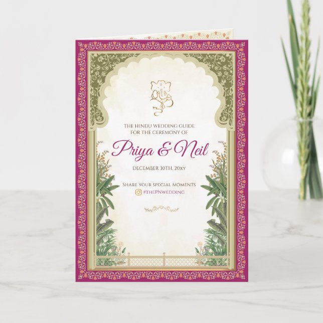 Indian Wedding ceremony program guide (Front)