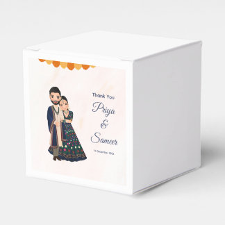 Indian Wedding Couple Invitation Elephant Favour Box