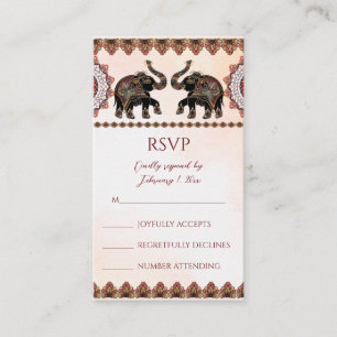 Indian wedding elephant RSVP cards