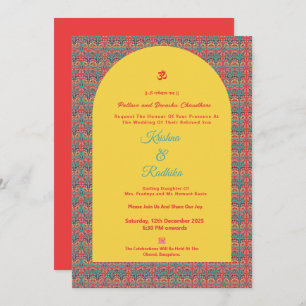 Indian wedding ethnic luxury Hindu invitation