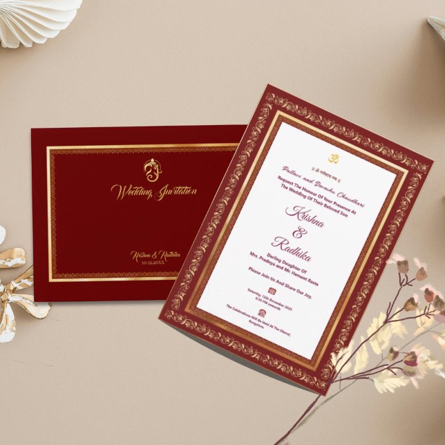 Indian wedding ethnic luxury Hindu invitation (Creator Uploaded)