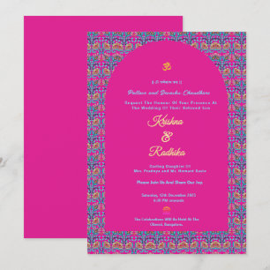 Indian wedding ethnic luxury Hindu invitation