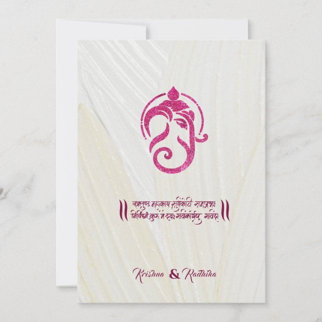 Indian wedding Ganesha hindu invitation (Front)