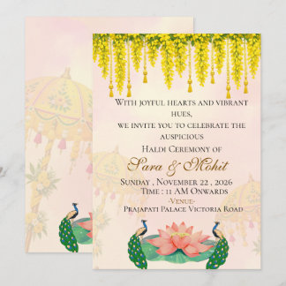 Indian Wedding Haldi Ceremony Invitation Editable
