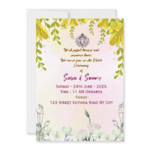 Indian Wedding Haldi Ceremony Invitations 