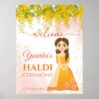Indian wedding Haldi yellow hanging flowers