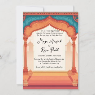Indian Wedding India Architecture Frame Invitation