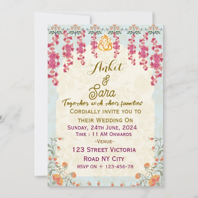 Indian Wedding Invitations  (Front)