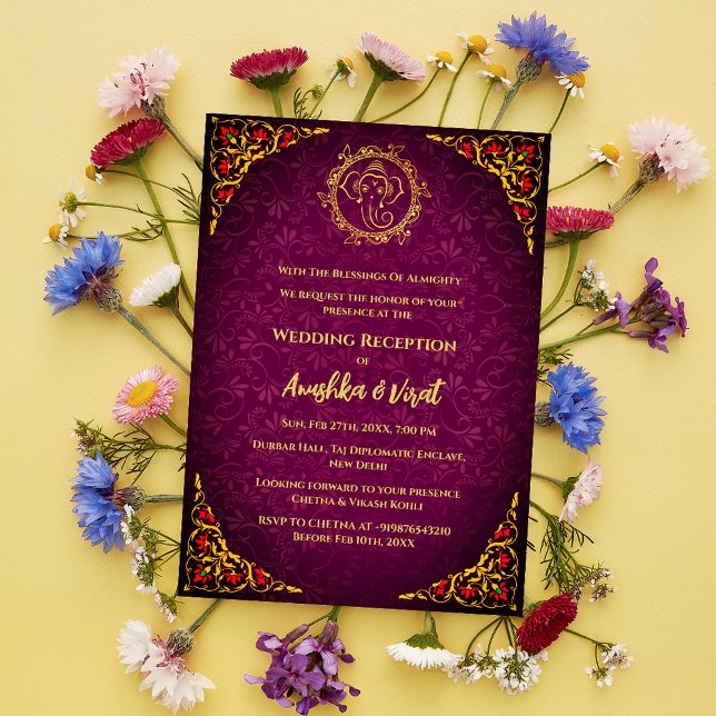 Indian Wedding Reception Invitation (Creator Uploaded)