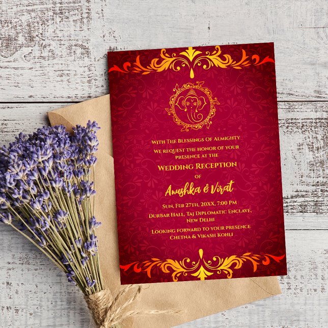 Indian Wedding Reception Invitation (Creator Uploaded)