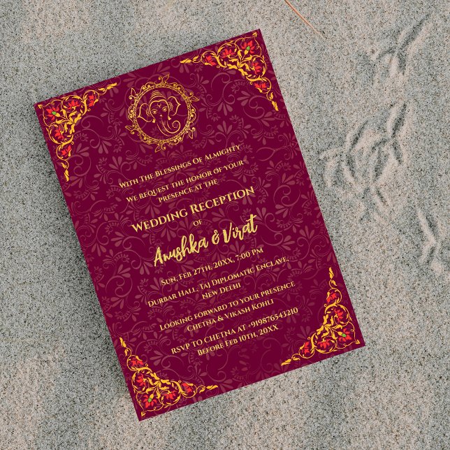 Indian Wedding Reception Invitation (Creator Uploaded)