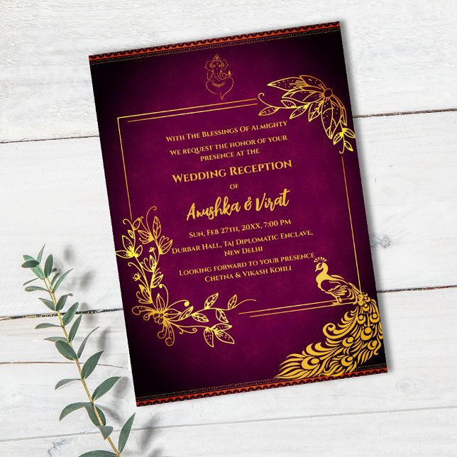 Indian Wedding Reception Invitation (Creator Uploaded)