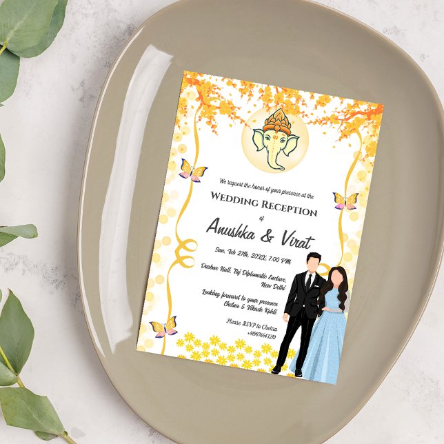 Indian Wedding Reception  Invitation (Creator Uploaded)