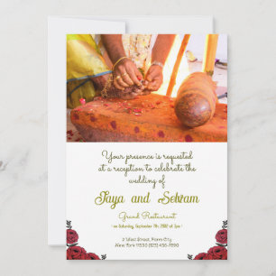 Indian Wedding Rose Floral Theme Invitation