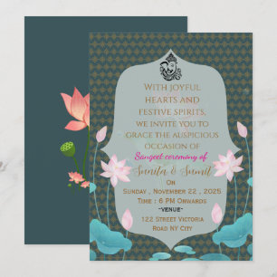 Indian Wedding Sangeet Night Invitation Card