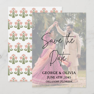Indian Wedding Save the Date Photo Card