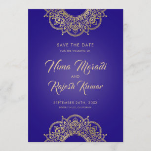 Indian Wedding, Save The Date, Purple and Gold Save The Date