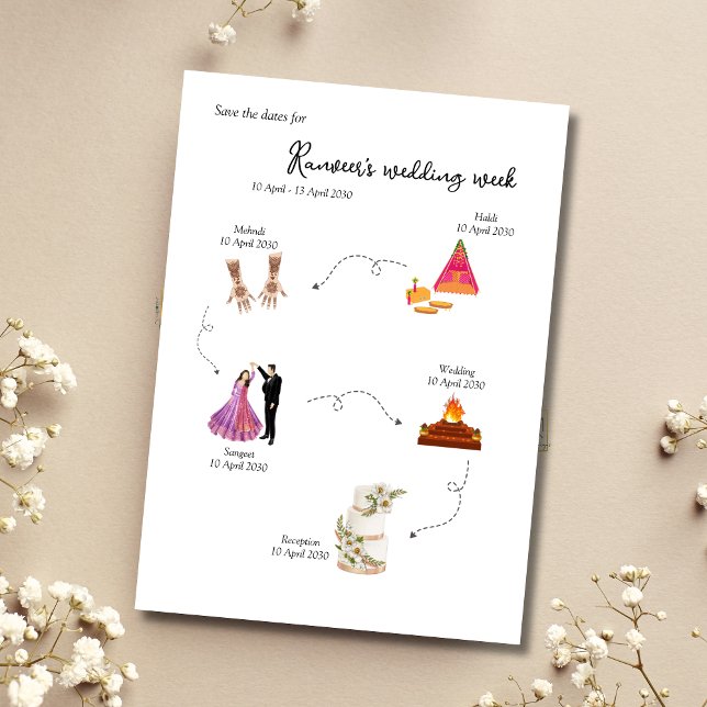 Indian wedding week Save the date template (Creator Uploaded)