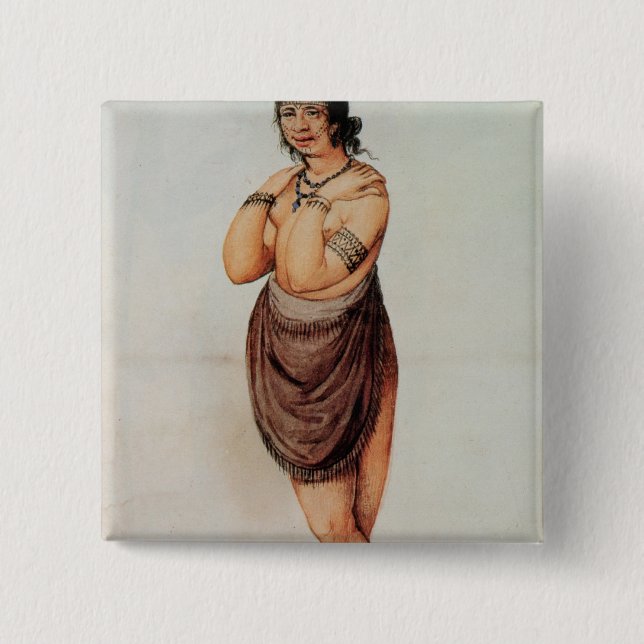 Indian Woman 15 Cm Square Badge (Front)