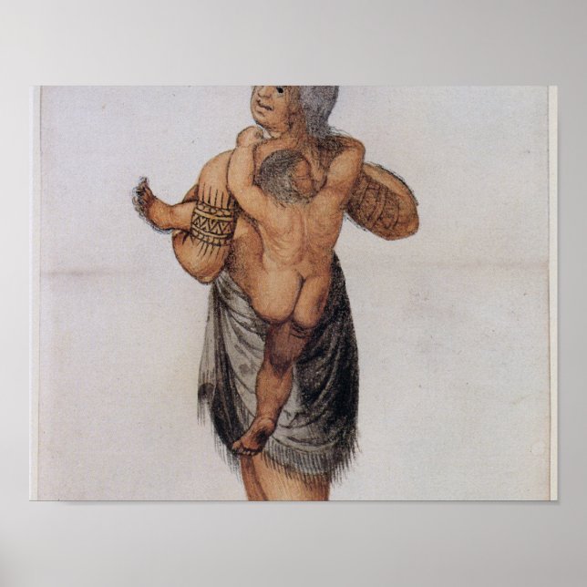 Indian Woman and Baby of Pomeiooc Poster (Front)