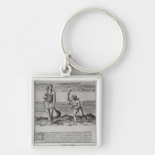 Indian Woman and Young Girl Key Ring