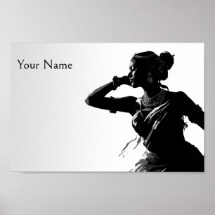 Indian Woman Classical Dance bharatnatyam Poster