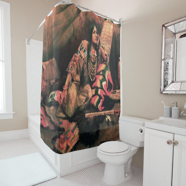 Indian WomanArt  Print Shower Curtain (In Situ)