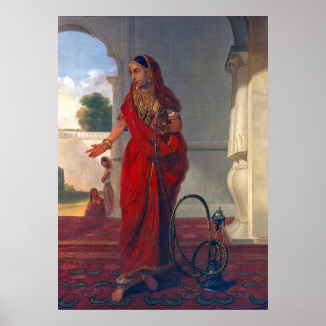 Indian Women Smoking Hookah Poster (Front)