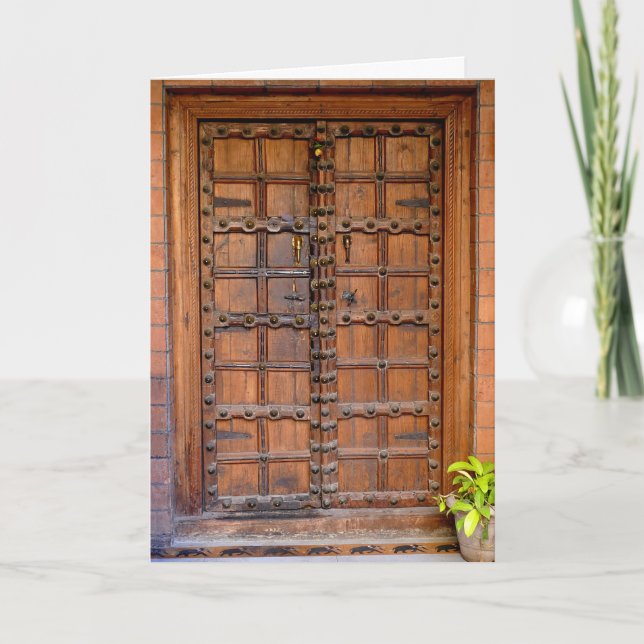 Indian Wooden Door Card (Front)