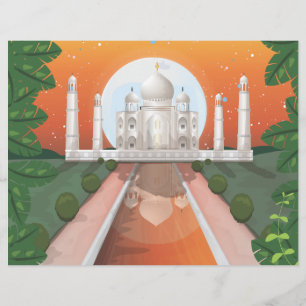 Indian world icon logo travel poster