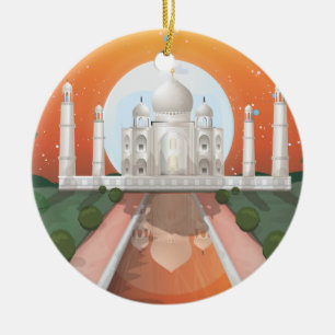 Indian world icon logo travel poster ceramic ornament