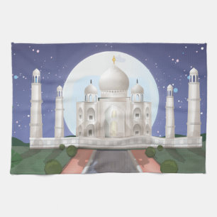Indian world icon logo travel poster tea towel