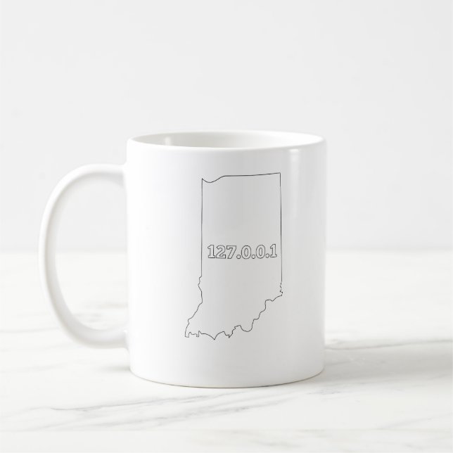 Indiana 127.0.0.1 Home Computer Nerd IP Address Coffee Mug (Left)