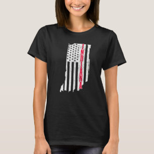 Indiana American Flag State Map Pride Patriotic 4t T-Shirt