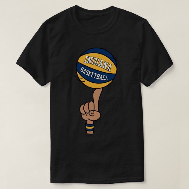 Indiana Basketball Finger Spin T-Shirt (Design Front)