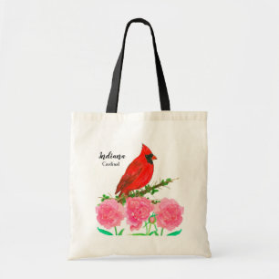 Indiana Cardinal Pink Peonies Tote Bag