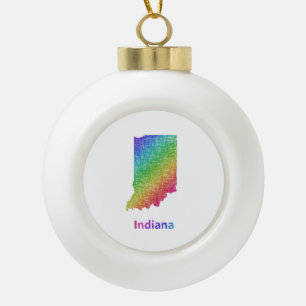 Indiana Ceramic Ball Christmas Ornament