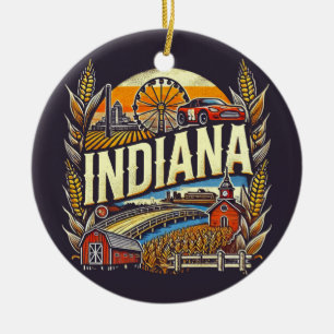Indiana Ceramic Ornament