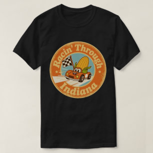 Indiana Charm_ Corn and Chequered Flag Vintage T-Shirt
