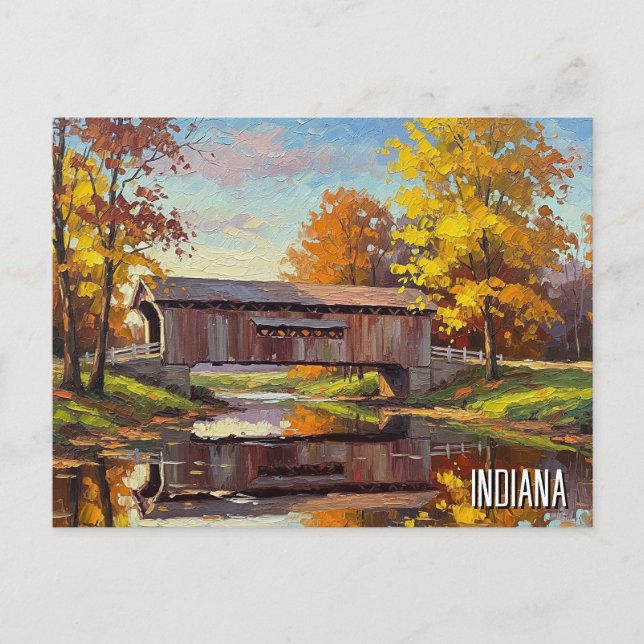 Indiana Covered Bridge Postcard (Front)