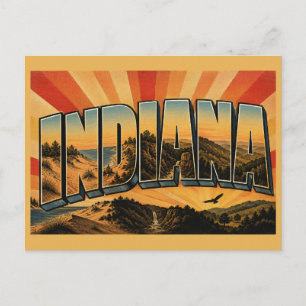 Indiana Dunes Canyons Forested Hills Art Postcard