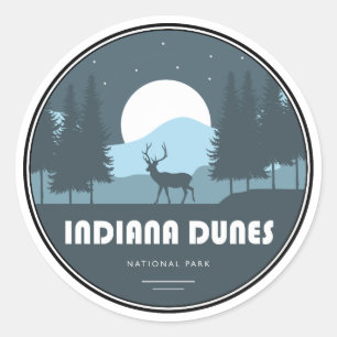 Indiana Dunes National Park Deer Classic Round Sticker