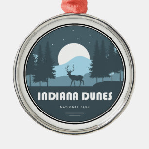 Indiana Dunes National Park Deer Metal Ornament