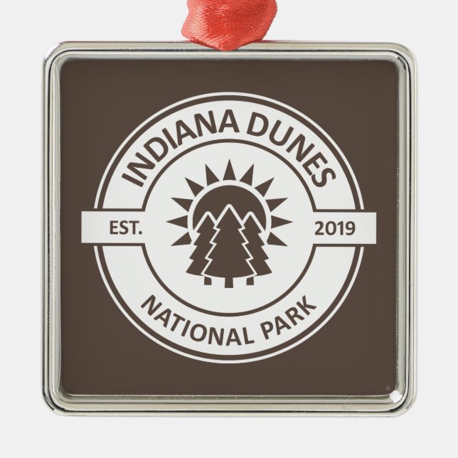 Indiana Dunes National Park Sun Trees Metal Ornament (Front)