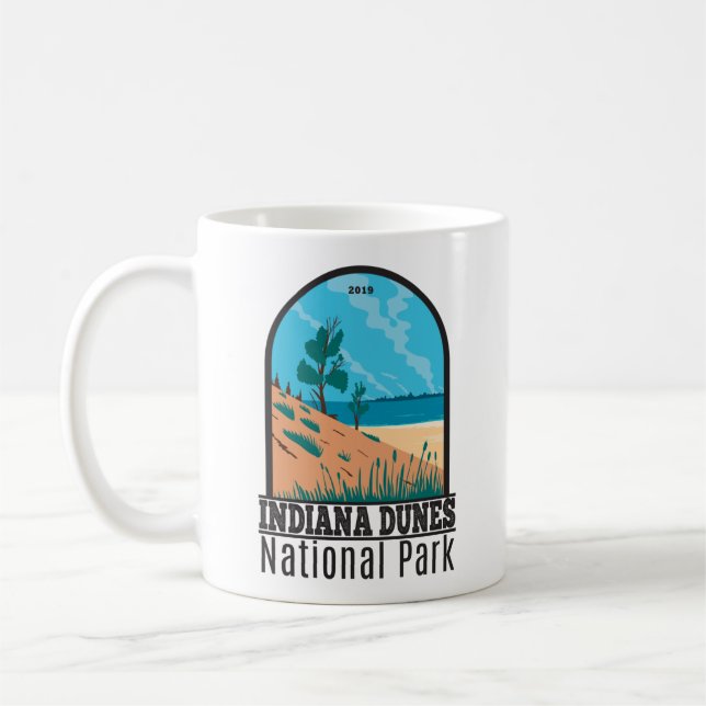 Indiana Dunes National Park Vintage Coffee Mug (Left)