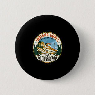 Indiana dunes national park vintage hiking 6 cm round badge