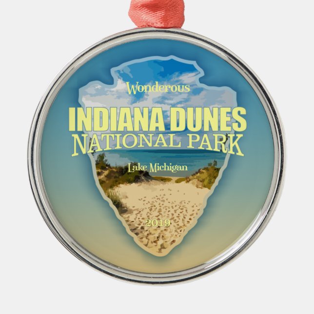 Indiana Dunes NP (arrowhead) Metal Ornament (Front)