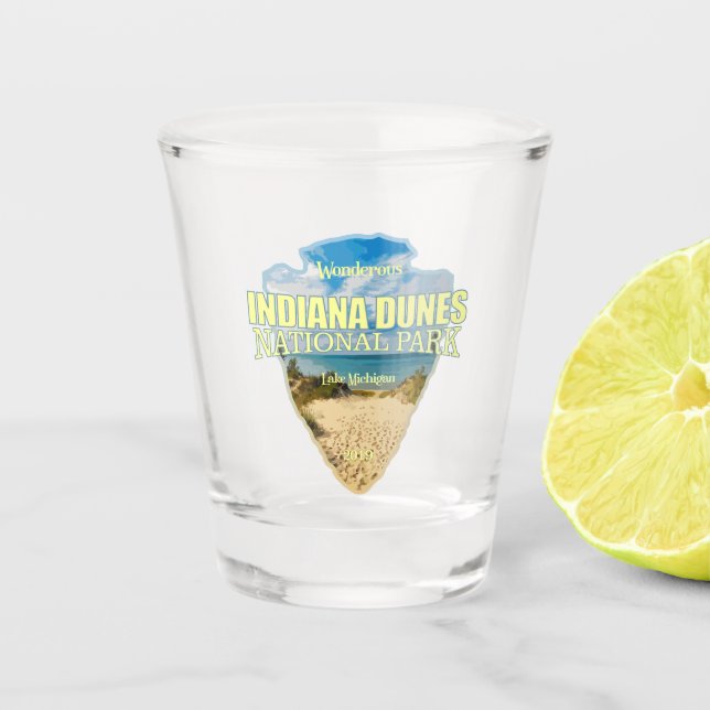 Indiana Dunes NP (arrowhead) Shot Glass (Front)