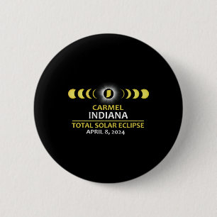 Indiana Eclipse 2024 Total Solar Eclipse 6 Cm Round Badge
